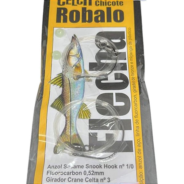 CHICOTE ROBALO FLEXA ANZOL No 1/0 FLUORCARBON 0,52 mm
