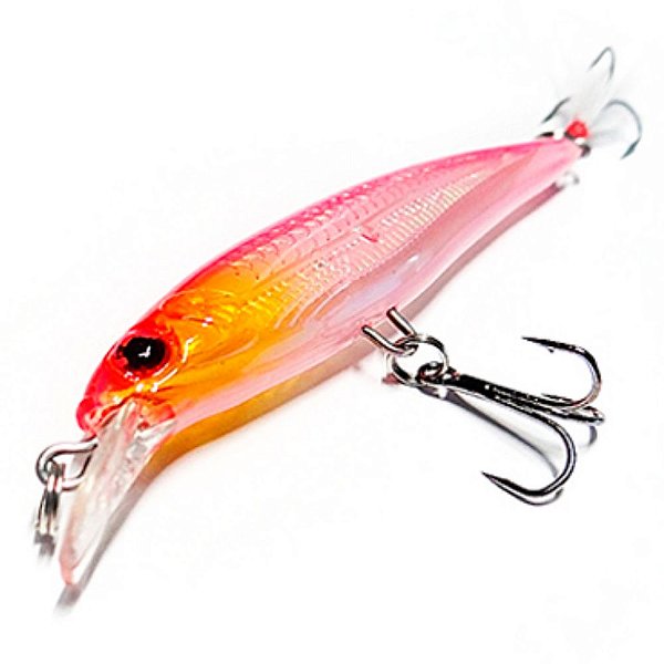 ISCA MINNOW MEIA AGUA DEYU 9CM 8GR BRANCO E ROSA