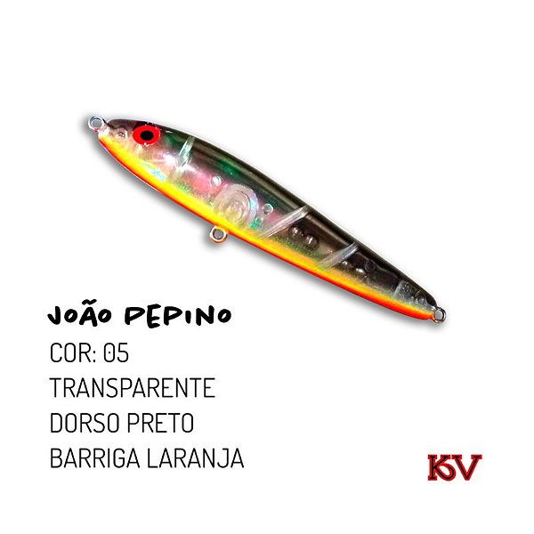 ISCA ARTIFICIAL KV JOÃO PEPINO TRANSPARENTE DORSO PRETO BARRIGA LARANJA