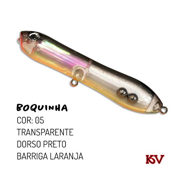 ISCA ARTIFICIAL KV BOQUINHA  TRANSPARENTE DORSO PRETO BARRIGA LARANJA