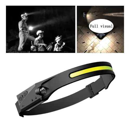 Lanterna Recarregável Usb Cob Farol Led Sensor De Movimento