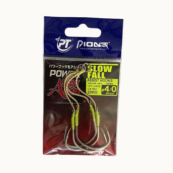 ASSIST HOOK SLOW FALL 4/0 - 40MM - FLUOR GREEN VERDE