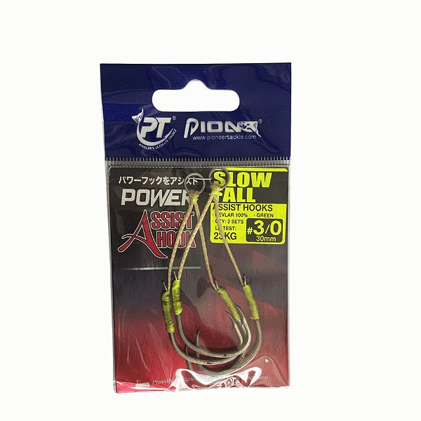 ASSIST HOOK SLOW FALL 3/0 - 30MM - FLUOR GREEN VERDE PIONEER