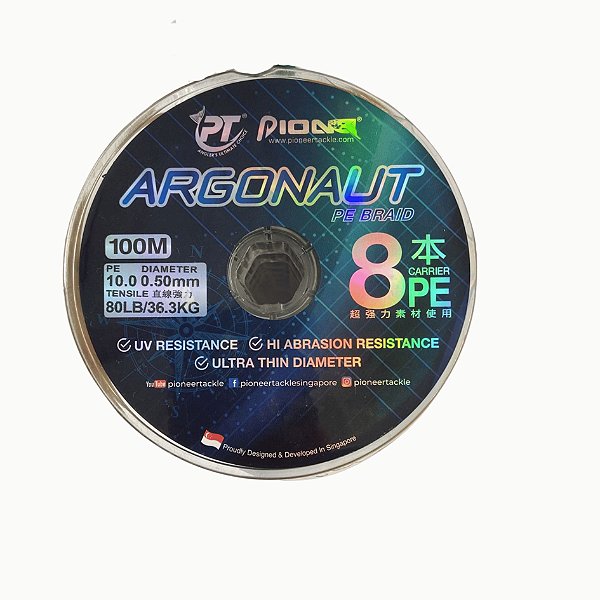 Linha multifilamento Pioneer Argonaut PE10 0,50MM 80lb Multicolor