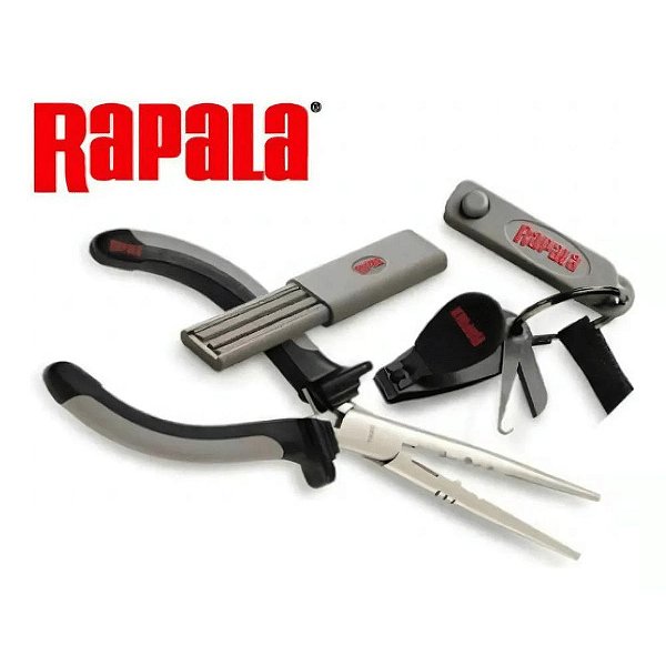 COMBO RAPALA KIT ALICATE 16CM + AFIADOR + CORTA LINHA