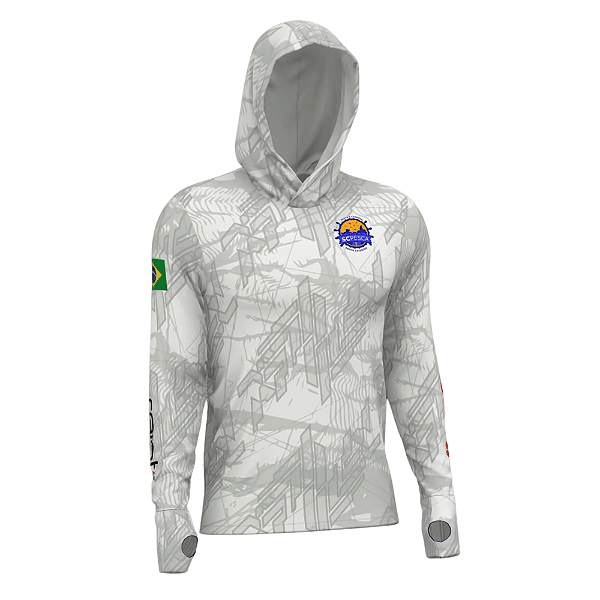 Camiseta Masculina MAR NEGRO SCPESCA Capuz Branca G1