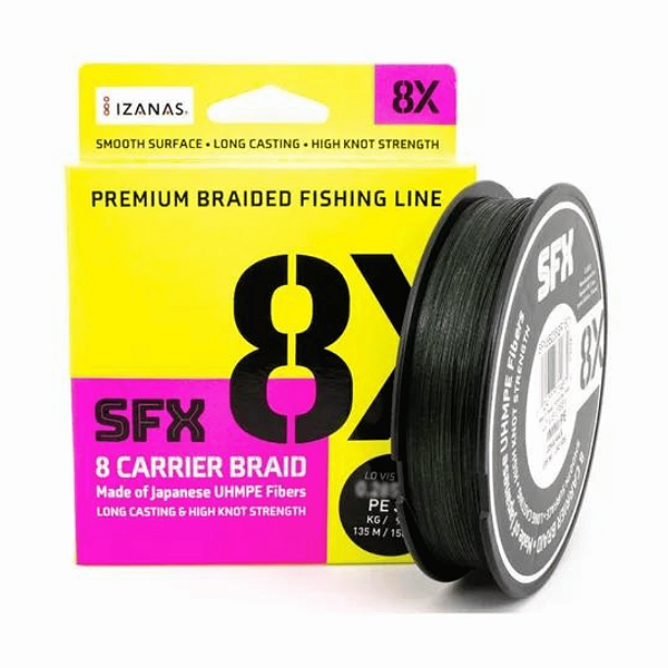LINHA MULTIFILAMENTO - SFX 8X 135M 0.148MM 16.94LB VERDE