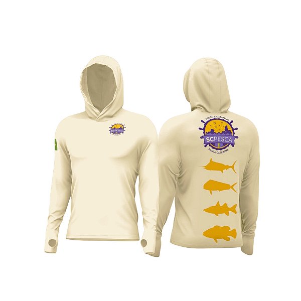 CAMISETA MASCULINA MAR NEGRO SCPESCA CAPUZ OFF-WHITE G1