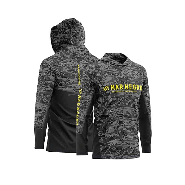 CAMISETA MASCULINA PESCA MAR NEGRO CAMUFLADA CHUMBO G1