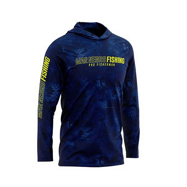CAMISETA MASCULINA MAR NEGRO COM CAPUZ BLUE G