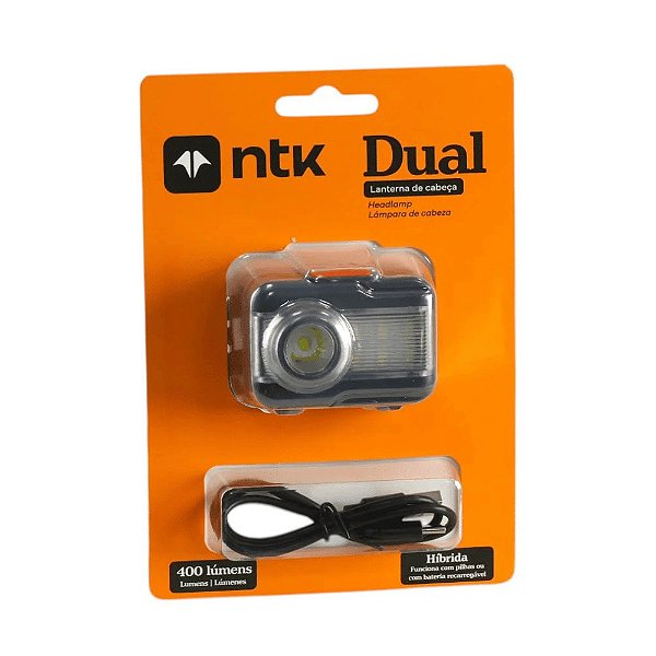 LANTERNA DE CABEÇA DUAL 400 LÚMENS - NTK