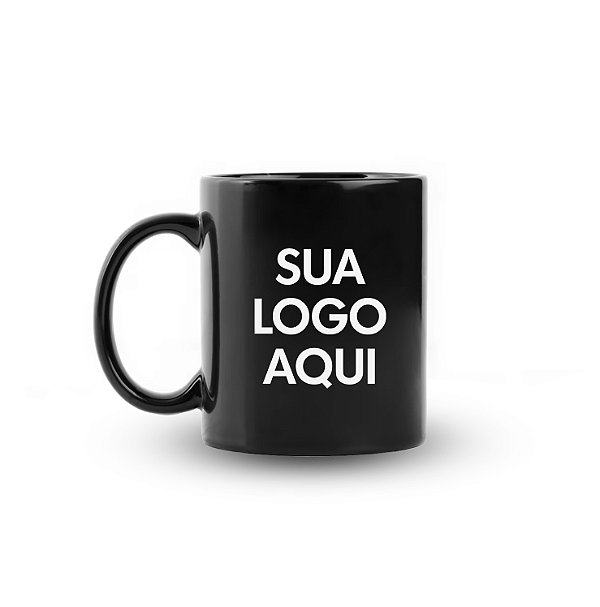 CANECA CERÂMICA 325ML PRETA - PERSONALIZE