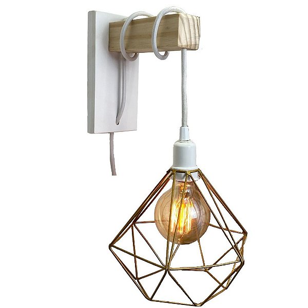 Luminária Orb branca com Diamante