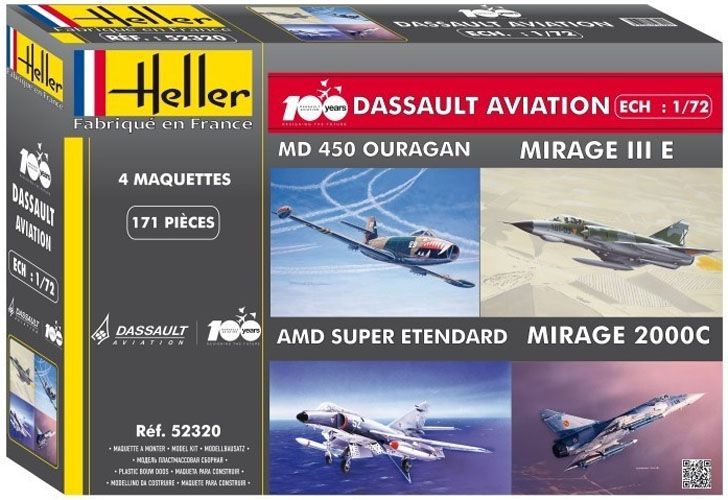 100 Anos da Dassault Aviation (4 Modelos) - 1/72 - Heller 52320