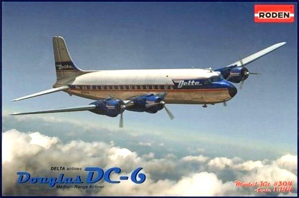 Douglas DC-6 Delta Airlines - 1/144 - Roden 304