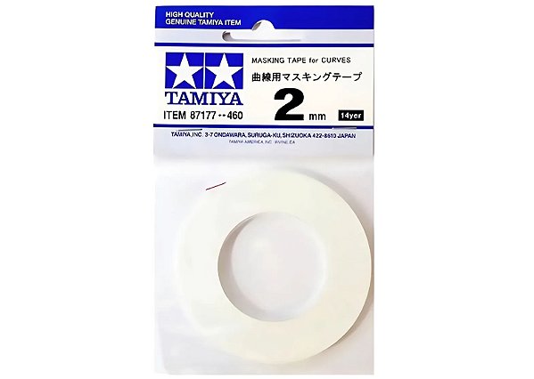 Fita adesiva para curvas (Masking Tape) 2 mm - Tamiya 87177