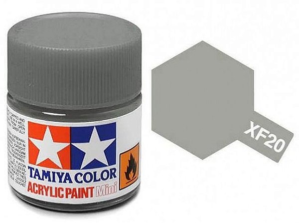 Tinta Acrílica Mini XF-20 Cinza Médio (10 ml) - Tamiya 81720