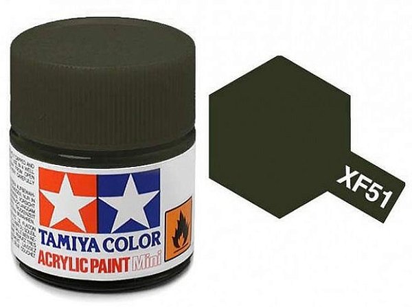 Tinta Acrílica Mini XF-51 Caqui fosco (10 ml) - Tamiya 81751