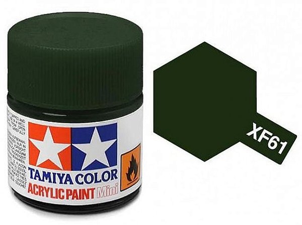 Tinta Acrílica Mini XF-61 Verde escuro (10 ml) - Tamiya 81761