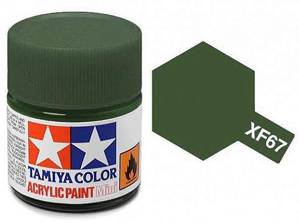 Tinta Acrílica Mini XF-67 Verde OTAN (10 ml) - Tamiya 81767