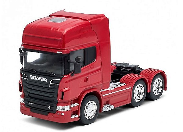 Miniatura Caminhão Scania V8 R730 6x4 Vermelho - 1/32 - Welly