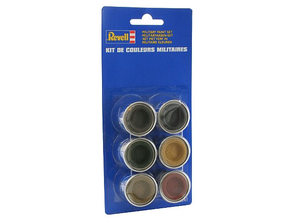 Kit com 6 latas de tinta sintética para militaria - Revell 32341