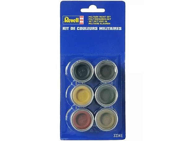 Kit com 6 latas de tinta sintética para militaria - Revell 32341