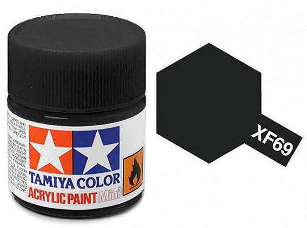 Tinta Acrílica Mini XF-69 Preto Otan (10 ml) - Tamiya 81769