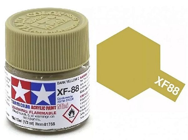 Tinta Acrílica Mini XF-88 Amarelo Escuro 2 (10 ml) - Tamiya 81788