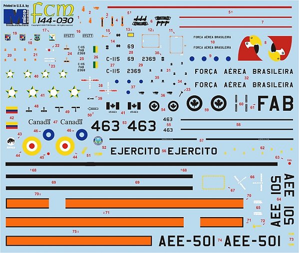 Decalque DHC-5 Buffalo FAB 1/144 - FCM 144-030