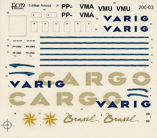 Decalque DC-10-30 Varig 1/200 - FCM 200-03
