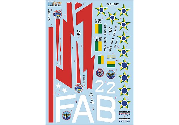 Decalque North American T-6 Texan FAB 1/32 - FCM 32-018