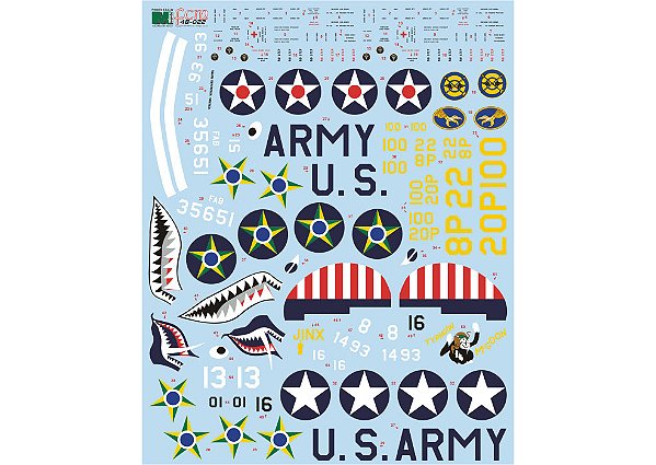 Decalque P-40C, E, K & M FAB 1/48 - FCM 48022