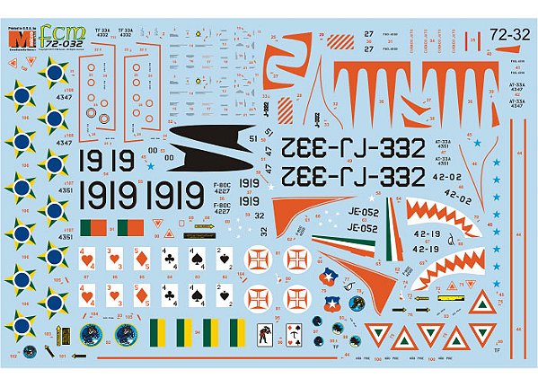 Decalque F-80 & AT-33 FAB 1/72 - FCM 72-032