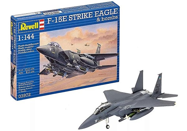 F-15E Strike Eagle & bombs - 1/144 - Revell 03972 REEMBALADO - COMPLETO COM TODAS AS PEÇAS