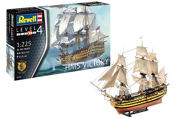 HMS Victory - 1/225 - Revell 05408 REEMBALADO - COMPLETO COM TODAS AS PEÇAS