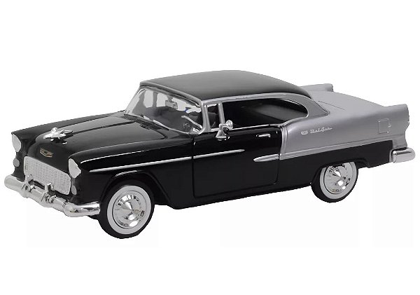 Miniatura Chevy Bel Air 1955 - preto - 1/24 - Motormax 73229