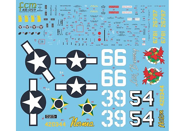 Decalque P-47D - os desviados da FEB na Itália 1/48 - FCM 48059