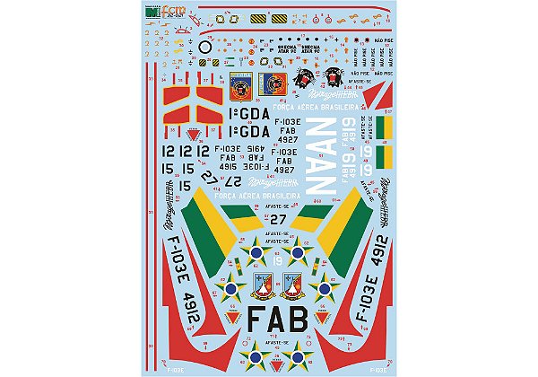 Decalque Mirage IIIEBR FAB 1/32 - FCM 32-021