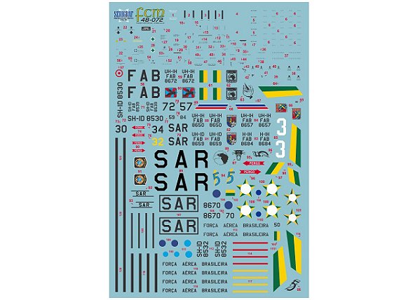 Decalque Bell UH-1D/H FAB 1/48 - FCM 48072