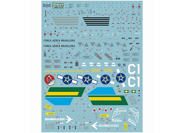 Decalque EMB-314 A-29 Super Tucano FAB Embraer 1/48 - FCM 48073