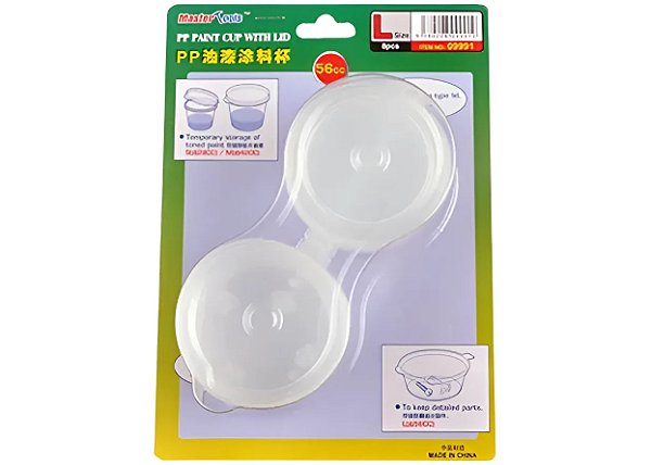 8 Potes de Tinta PP com tampa tamanho L (56 ml) - Master Tools 09991