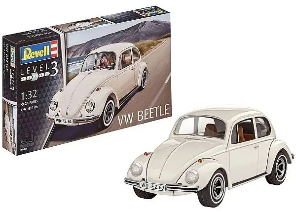 Volkswagen Beetle (Fusca) - 1/32 - Revell 07681 REEMBALADO - COMPLETO COM TODAS AS PEÇAS
