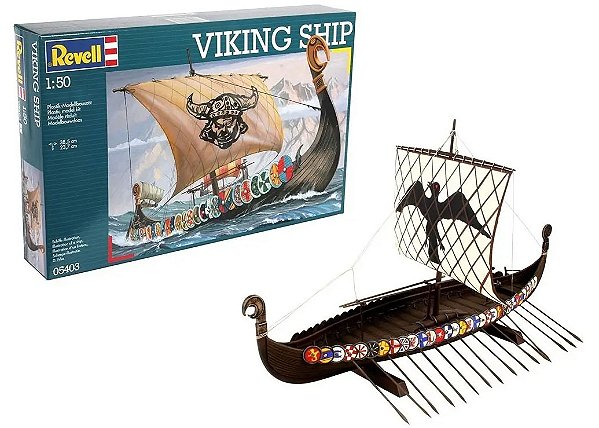 Viking Ship - 1/50 - Revell 05403 CAIXA DANIFICADA - COMPLETO COM TODAS AS PEÇAS