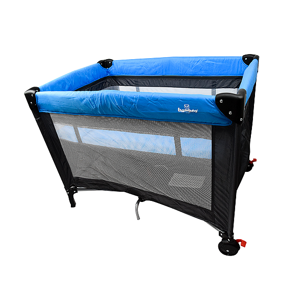 Berço de bebê Cercadinho Portátil (Chiqueirinho ) com Mosquiteiro Azul