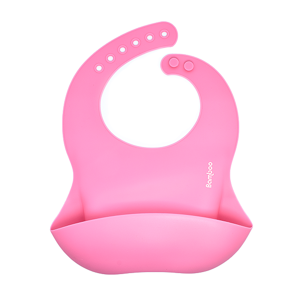 Babador De Silicone Impermeável Avental Bebê - Rosa