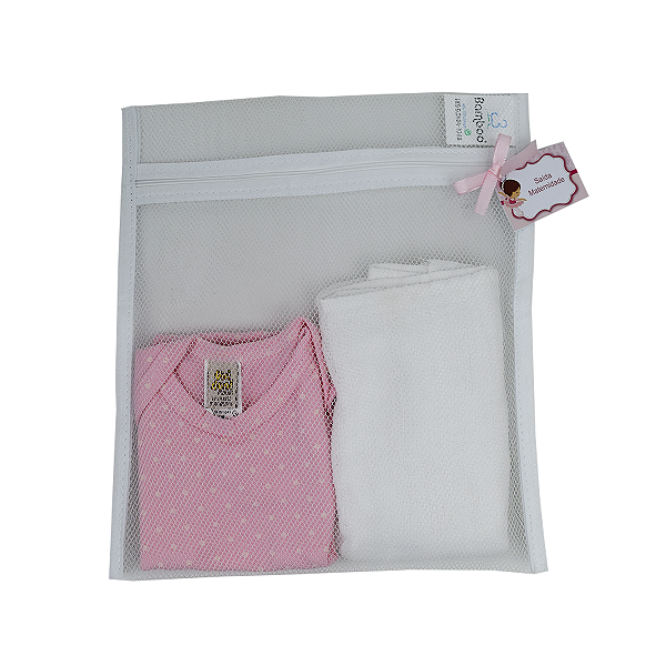 Kit 6 Saquinhos Organizadores Maternidade Viagem Bebê - Rosa Claro