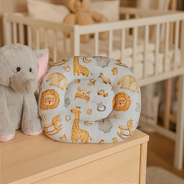 Travesseiro Anatômico Infantil Bebê Apoio Cabeça Unissex para Carrinho e Berço