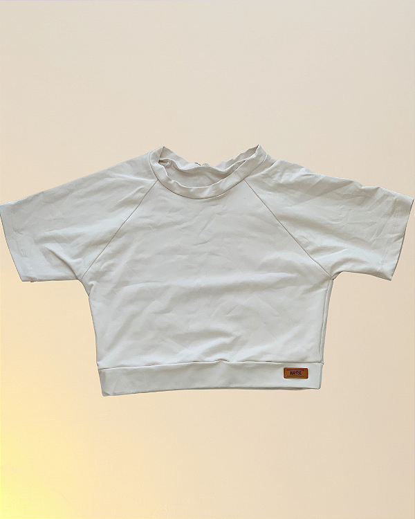 ✨🧵 SIM! IMPERFEITA - Top de Manguinha 🧵✨ Branco