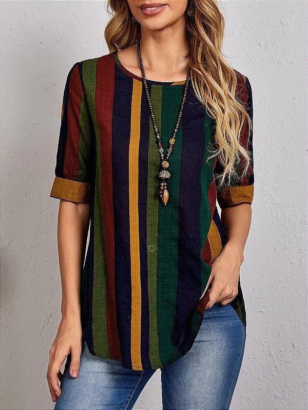 Blusa EMERY ROSE Listrado Ocasional.